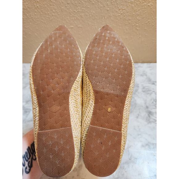 Seychelles Women's Beige Slip On Textured Pointed‎ Toe Ballet Flats Shoes Size 8 - Picture 5 of 7